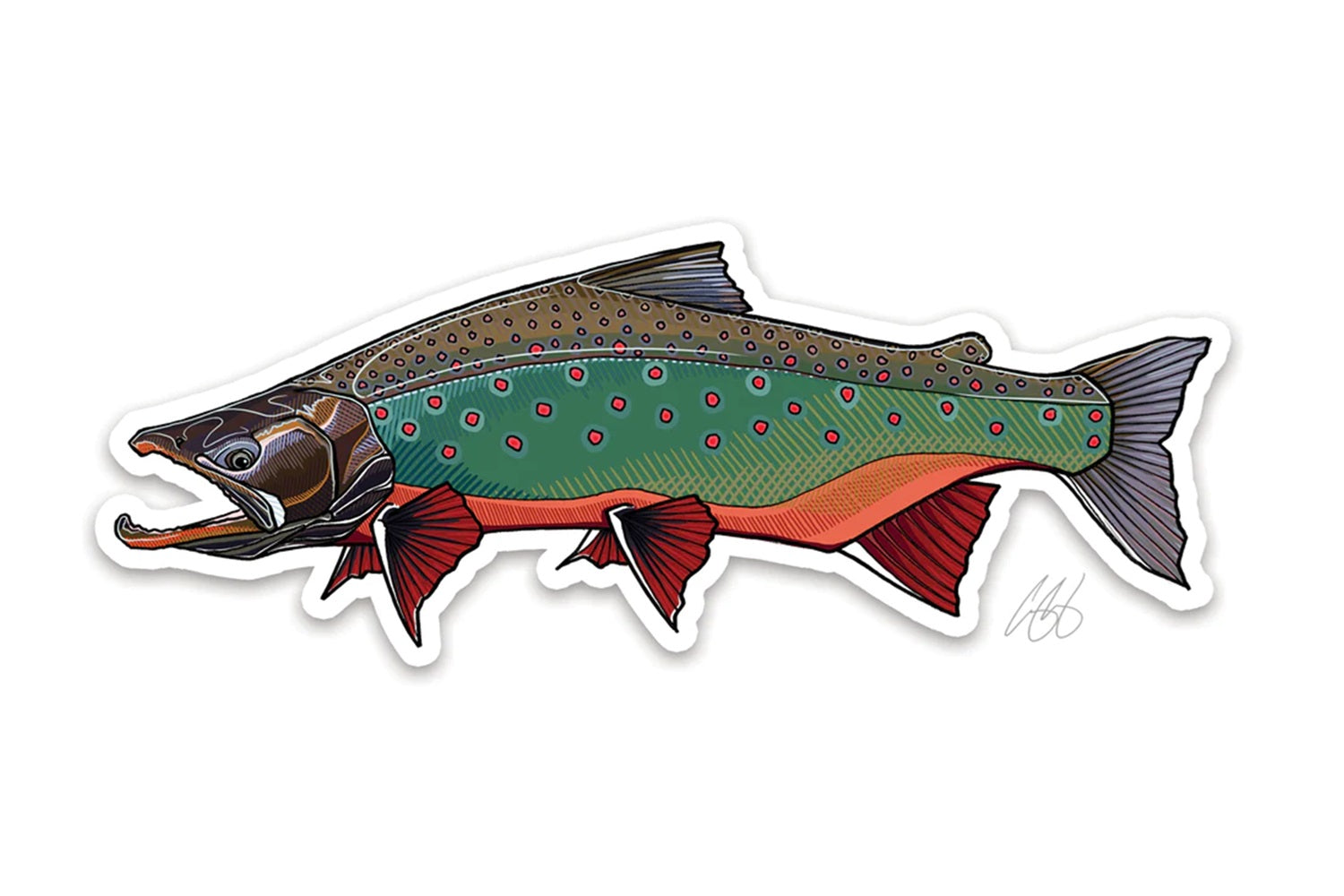 Casey Underwood Artwork – Arctic Char Decal