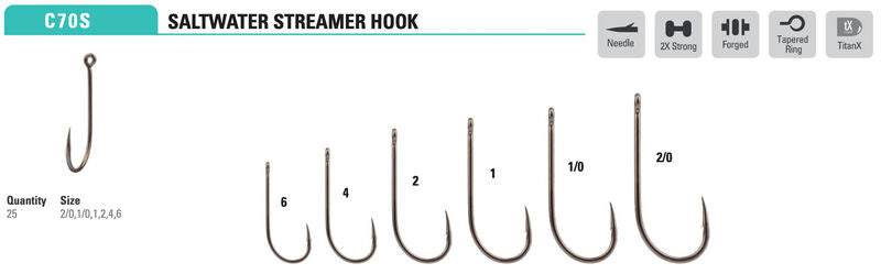 Mustad C70SAP Saltwater Streamer Hook –