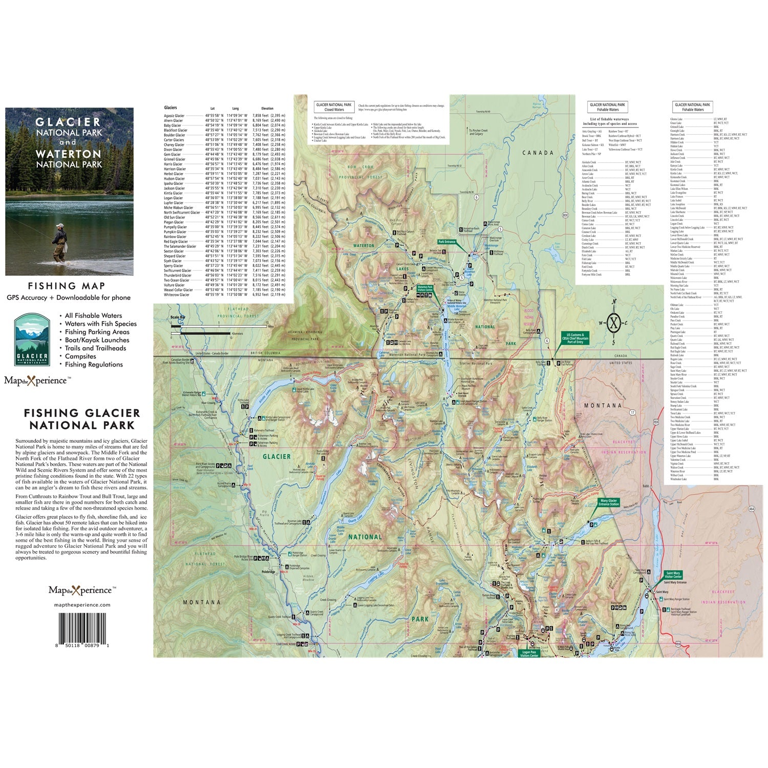 Glacier Nat’l Park Fishing Map