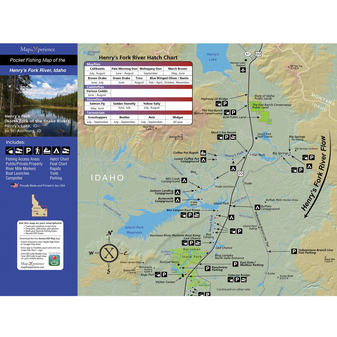 Henry’s Fork, Idaho Fishing Map