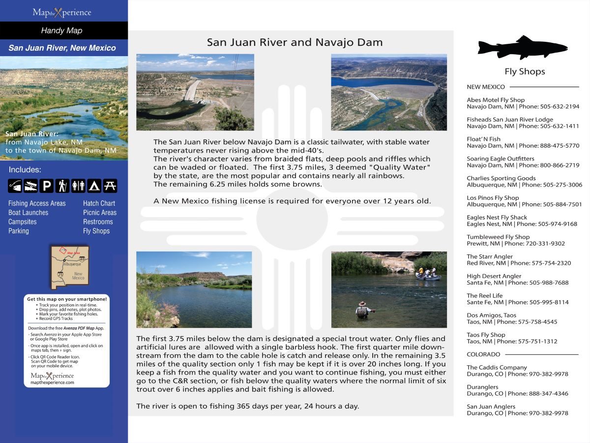 San Juan River, New Mexico Fishing Map