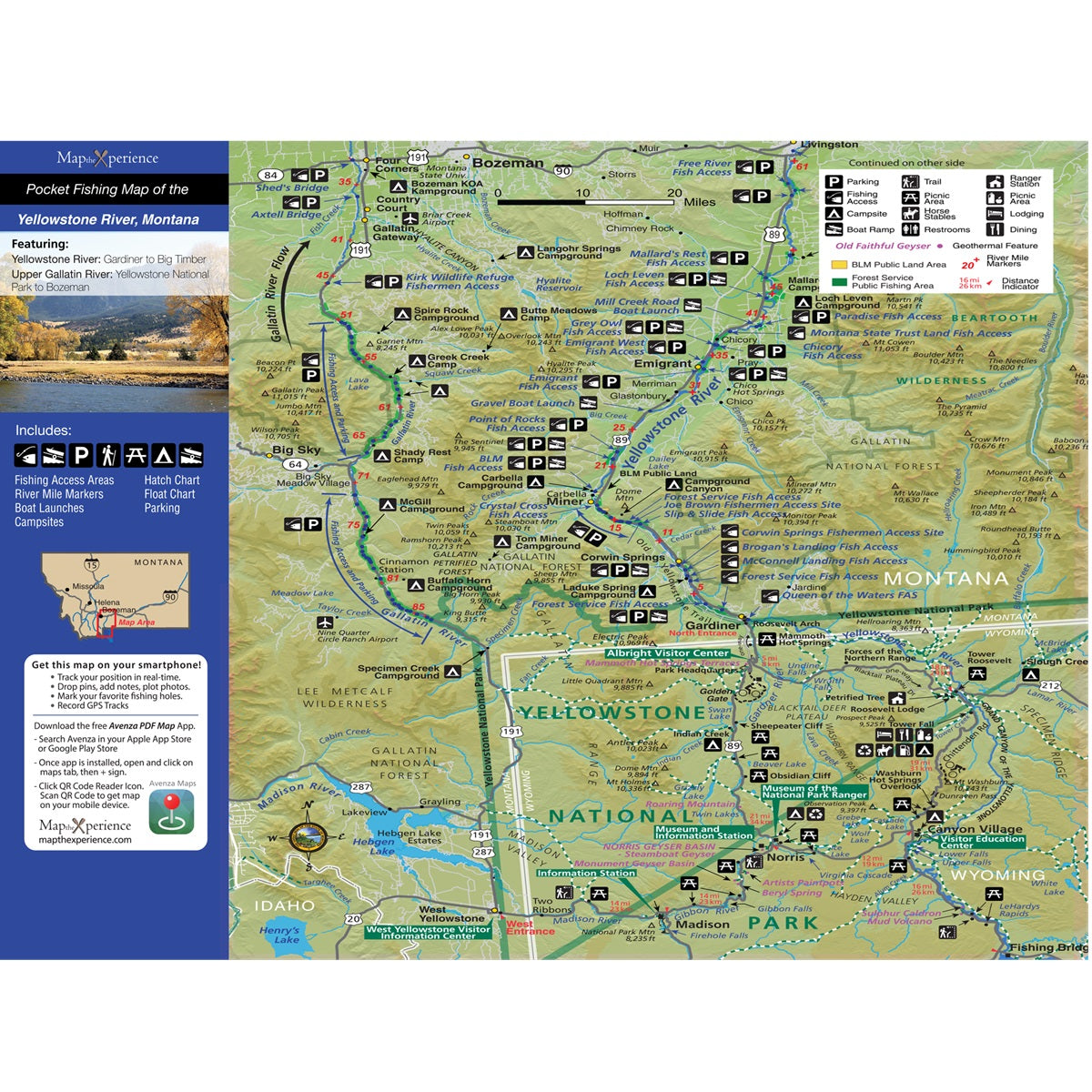 Yellowstone River, Montana Fishing Map